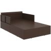 Solsäng med dynor brun 182x118x63 cm konstrotting vidaXL – miniatyr 6