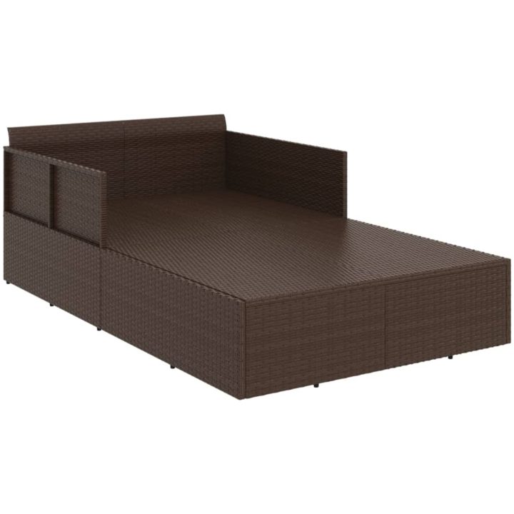 Solsäng med dynor brun 182x118x63 cm konstrotting vidaXL – bild 6