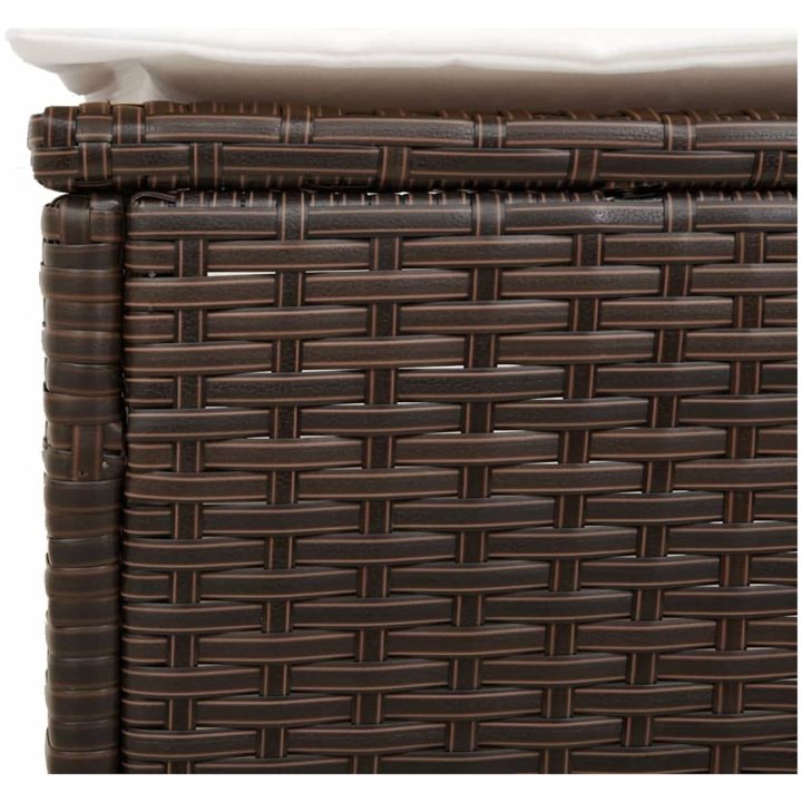 Solsäng med dynor brun konstrotting vidaXL – bild 9