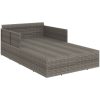 Solsäng med dynor grå 182x118x63 cm konstrotting vidaXL – miniatyr 6