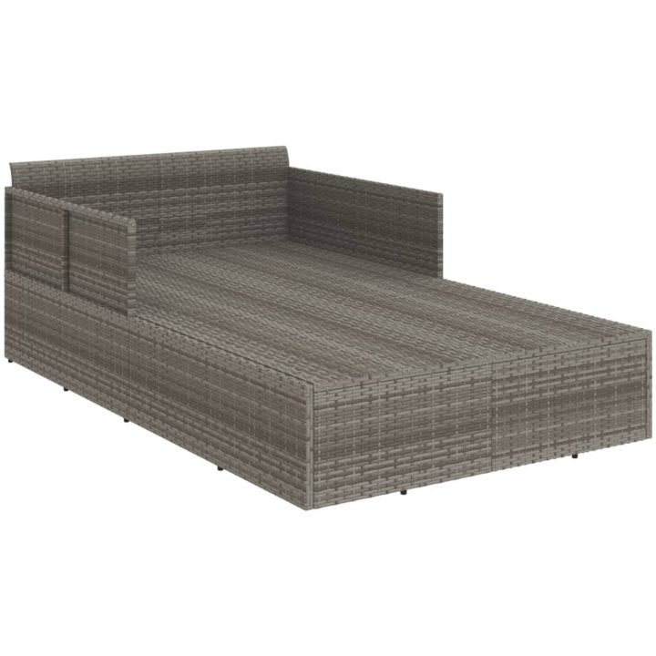 Solsäng med dynor grå 182x118x63 cm konstrotting vidaXL – bild 6