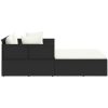 Solsäng med dynor svart 182x118x63 cm konstrotting vidaXL – miniatyr 4