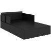 Solsäng med dynor svart 182x118x63 cm konstrotting vidaXL – miniatyr 6