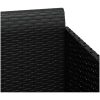 Solsäng med dynor svart 182x118x63 cm konstrotting vidaXL – miniatyr 7