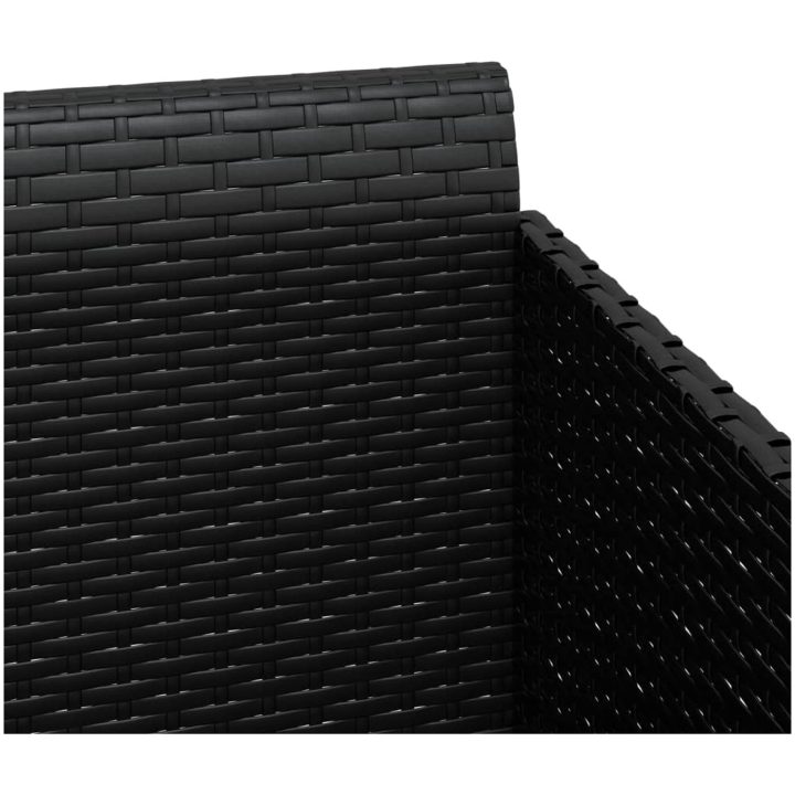 Solsäng med dynor svart 182x118x63 cm konstrotting vidaXL – bild 7