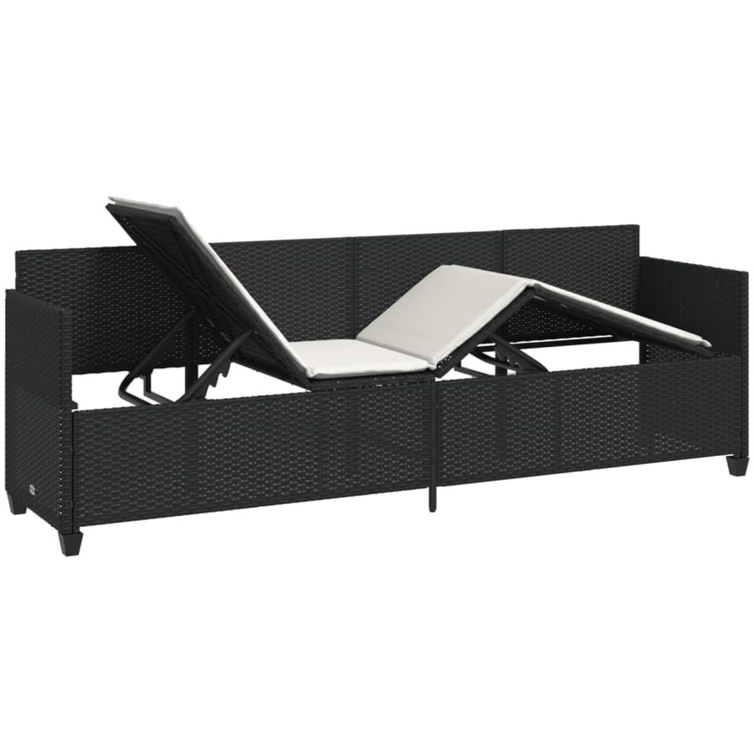 Solsäng med dynor svart konstrotting vidaXL – bild 4