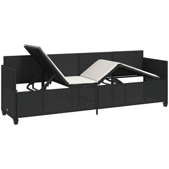 Solsäng med dynor svart konstrotting vidaXL – bild 4