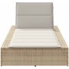 Solsäng med flytande dyna beige konstrotting vidaXL – miniatyr 4