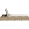 Solsäng med flytande dyna beige konstrotting vidaXL – miniatyr 7