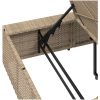 Solsäng med flytande dyna beige konstrotting vidaXL – miniatyr 10