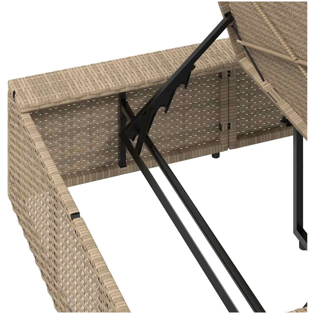 Solsäng med flytande dyna beige konstrotting vidaXL – bild 10