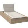 Solsäng med flytande dyna beige konstrotting vidaXL – miniatyr 1