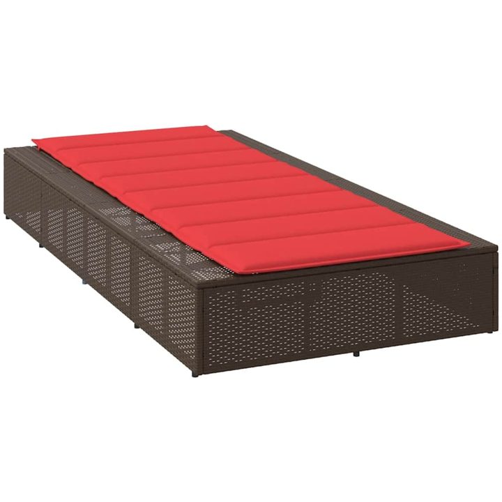 Solsäng med flytande dyna brun konstrotting vidaXL – bild 5