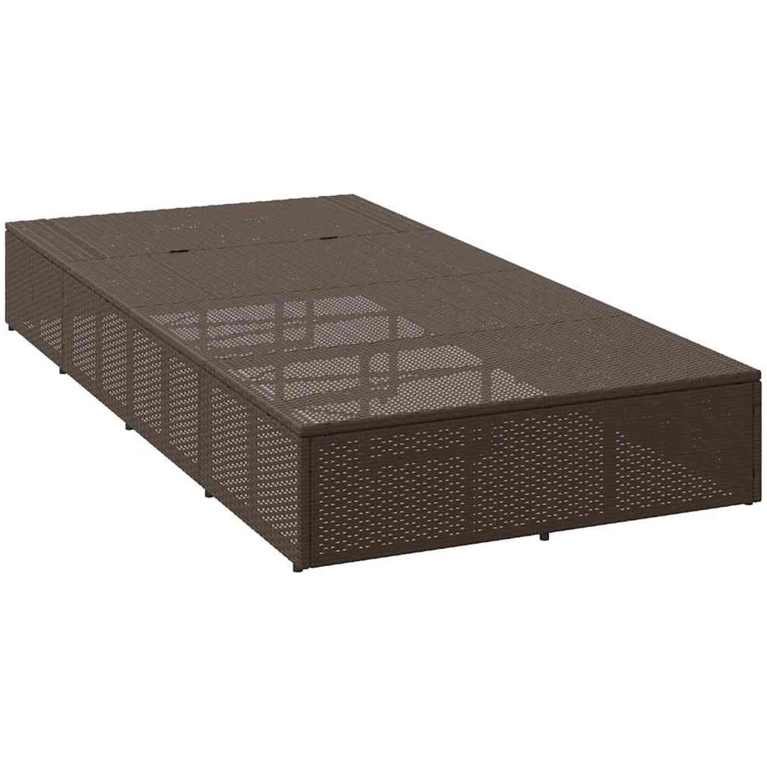 Solsäng med flytande dyna brun konstrotting vidaXL – bild 6
