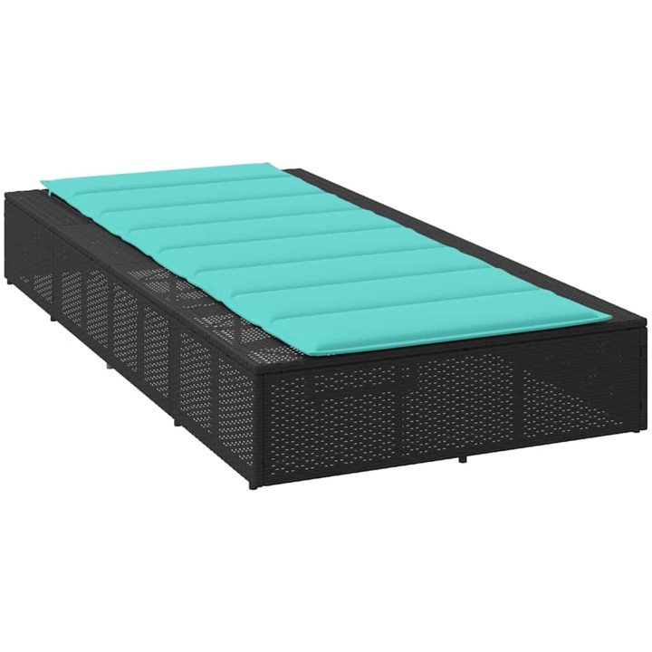 Solsäng med flytande dyna svart konstrotting vidaXL – bild 5