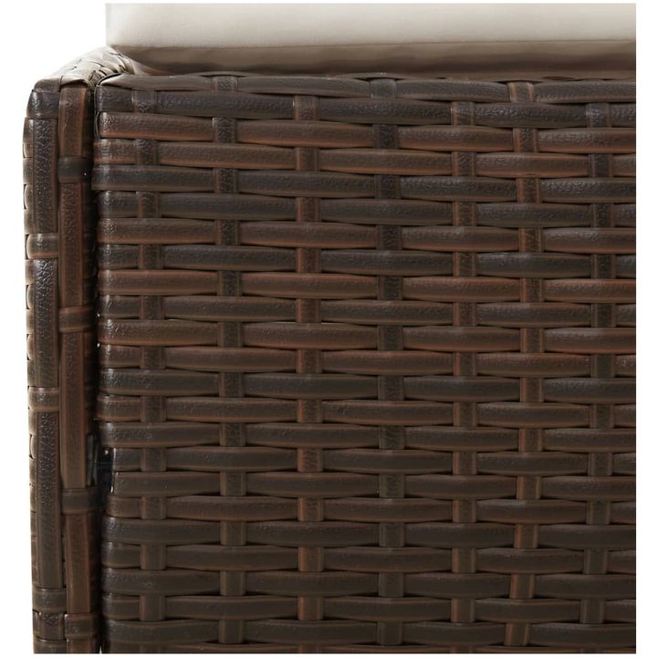 Solsäng med hopfällbart tak brun 200x114x128 cm konstrotting vidaXL – bild 8