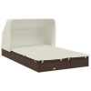 Solsäng med hopfällbart tak brun 213x118x97cm konstrotting vidaXL – miniatyr 4