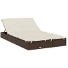 Solsäng med hopfällbart tak brun 213x118x97cm konstrotting vidaXL – miniatyr 5