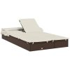 Solsäng med hopfällbart tak brun 213x118x97cm konstrotting vidaXL – miniatyr 9