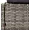 Solsäng med hopfällbart tak grå 200x114x128 cm konstrotting vidaXL – miniatyr 8