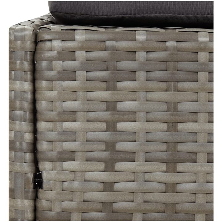 Solsäng med hopfällbart tak grå 200x114x128 cm konstrotting vidaXL – bild 8