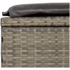 Solsäng med hopfällbart tak grå 213x118x97 cm konstrotting vidaXL – miniatyr 12