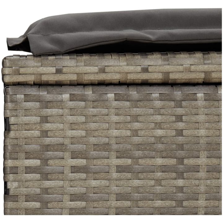 Solsäng med hopfällbart tak grå 213x118x97 cm konstrotting vidaXL – bild 12