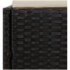Solsäng med hopfällbart tak svart 200x114x128 cm konstrotting vidaXL – miniatyr 8