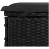 Solsäng med hopfällbart tak svart 213x118x97 cm konstrotting vidaXL – miniatyr 12