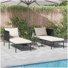Solsäng med Kuddar för 2 Personer Antracit Stål vidaXL 115 x 153 x 69.5 cm – miniatyr 3