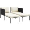 Solsäng med Kuddar för 2 Personer Antracit Stål vidaXL 115 x 153 x 69.5 cm – miniatyr 4