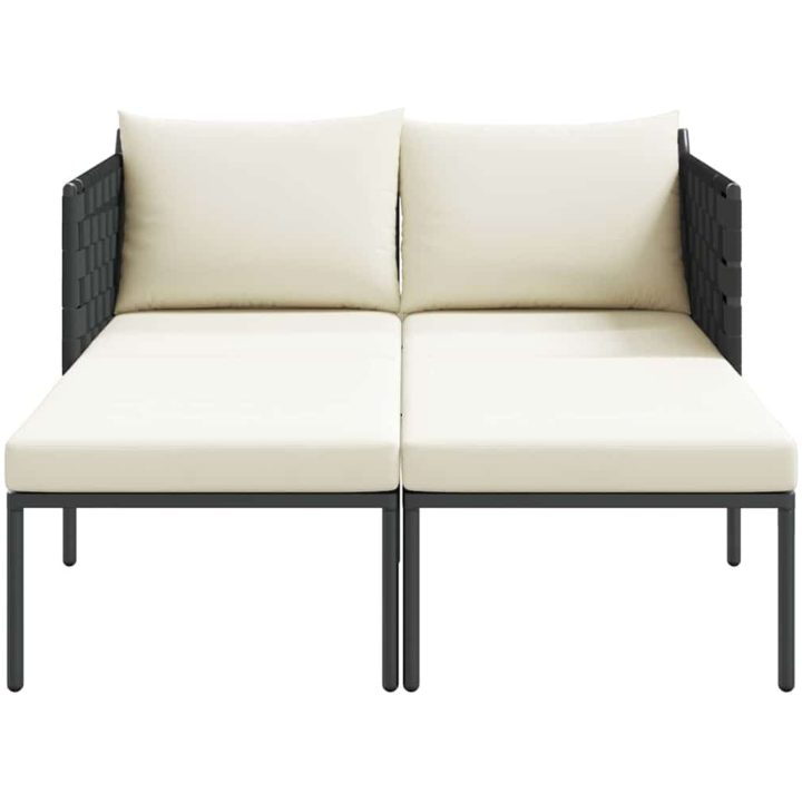 Solsäng med Kuddar för 2 Personer Antracit Stål vidaXL 115 x 153 x 69.5 cm – bild 6
