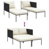 Solsäng med Kuddar för 2 Personer Antracit Stål vidaXL 115 x 153 x 69.5 cm – miniatyr 10