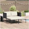 Solsäng med Kuddar för 2 Personer Antracit Stål vidaXL 115 x 153 x 69.5 cm – miniatyr 1