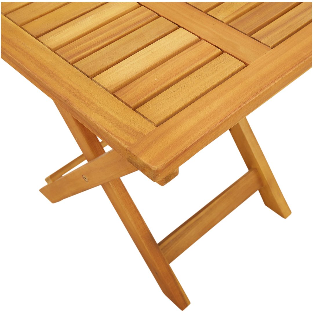Solsäng med Kudde och Bord Beige Solid Akaciaträ vidaXL 200 x 67 x 84 cm – bild 7