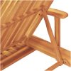 Solsäng med Kudde och Bord Beige Solid Akaciaträ vidaXL 200 x 67 x 84 cm – miniatyr 8