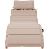 Solsäng med kudde taupe massiv akacia vidaXL – miniatyr 3
