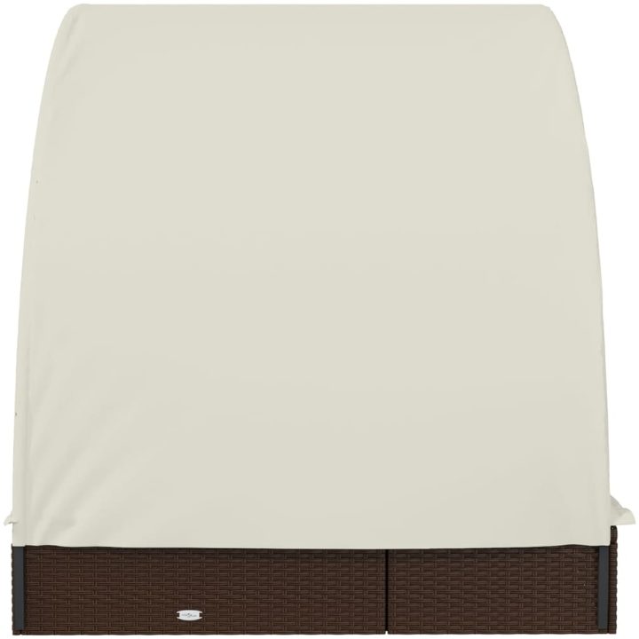Solsäng med runt tak brun 211x112x140 cm konstrotting vidaXL – bild 6