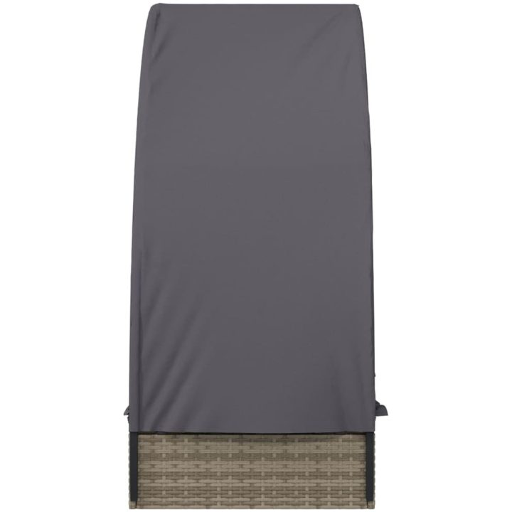 Solsäng med runt tak grå 211x57x140 cm konstrotting vidaXL – bild 6