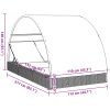 Solsäng med runt tak svart 211x112x140 cm konstrotting vidaXL – miniatyr 12