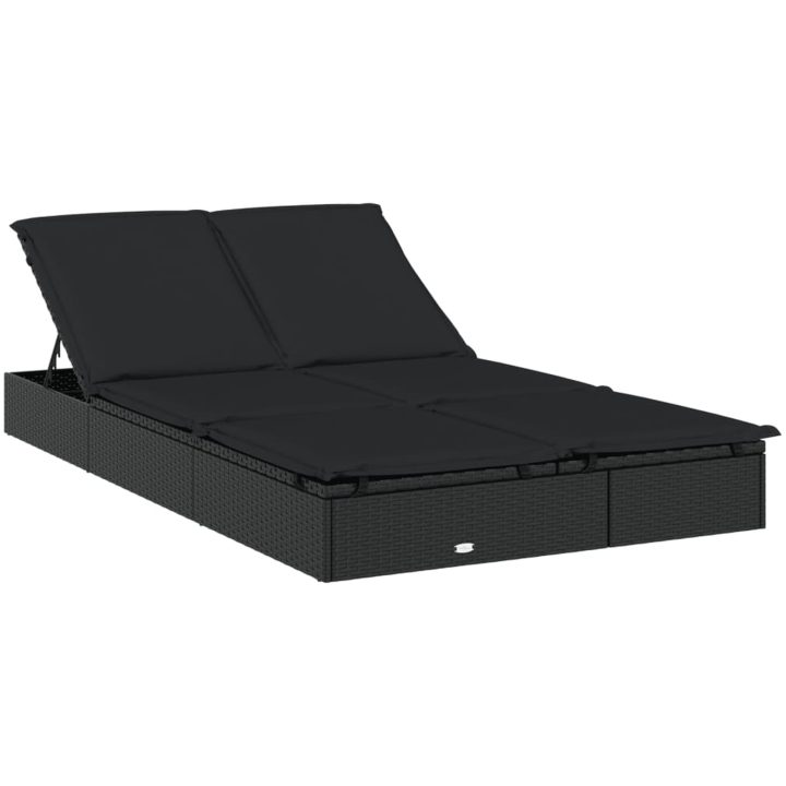 Solsäng med runt tak svart 211x112x140 cm konstrotting vidaXL – bild 5
