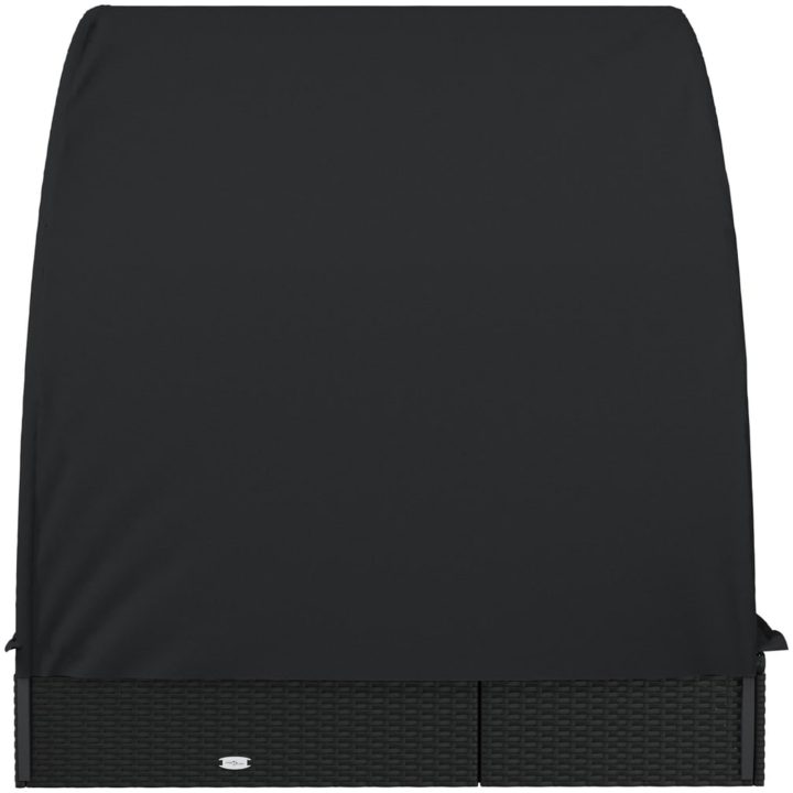 Solsäng med runt tak svart 211x112x140 cm konstrotting vidaXL – bild 6