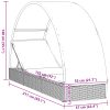 Solsäng med runt tak svart 211x57x140 cm konstrotting vidaXL – miniatyr 11