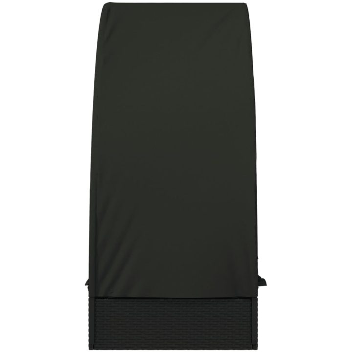 Solsäng med runt tak svart 211x57x140 cm konstrotting vidaXL – bild 6
