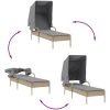 Solsäng med tak beige konstrotting vidaXL – miniatyr 7