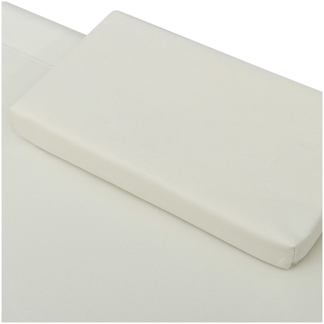 Solsäng med tak & kudde gräddvit vidaXL 200 x 90 x 112 cm – bild 5