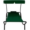Solsäng med tak & kudde grön vidaXL 200 x 90 x 112 cm – miniatyr 2