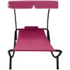 Solsäng med tak & kudde rosa vidaXL 200 x 90 x 112 cm – miniatyr 2