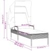 Solsäng med tak ljusgrå konstrotting vidaXL – miniatyr 9