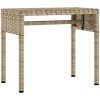 Solsäng med tak och bord beige konstrotting vidaXL – miniatyr 5
